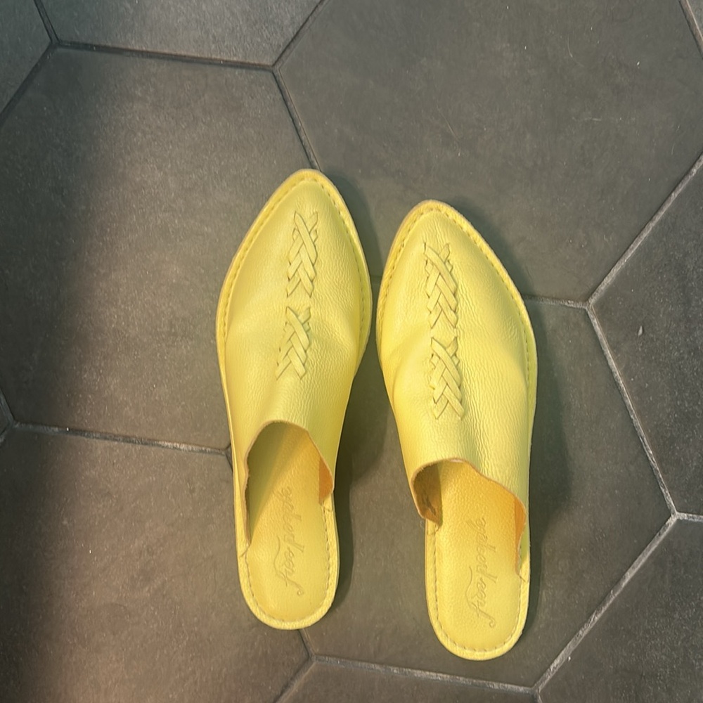 Vibrant Yellow Mules with Contoured Soles